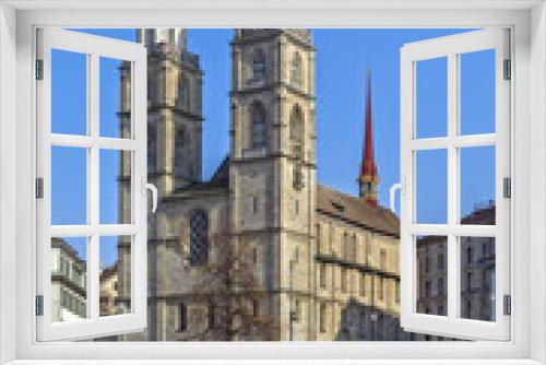 Fototapeta Naklejka Na Ścianę Okno 3D - Grossmunster church, Zurich