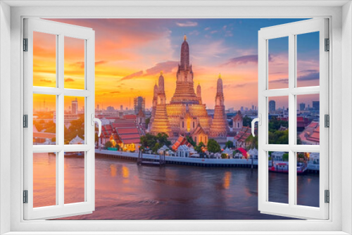 landmark temple of thailand on background