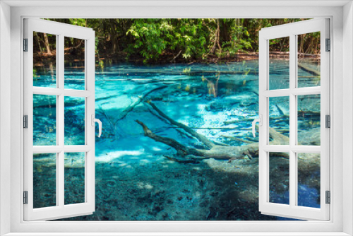 Fototapeta Naklejka Na Ścianę Okno 3D - The Blue pool in the forest