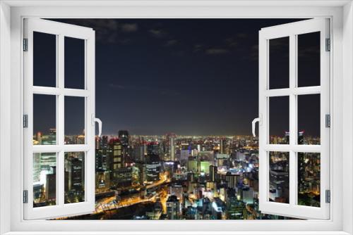 Fototapeta Naklejka Na Ścianę Okno 3D - 大阪梅田スカイビルからの夜景