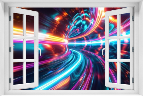 colorful swirling spinning speed of light trails abstract for background, future of colors moving extreme visual effect colorful vibrant.