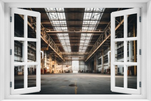 Interior of a large empty warehouse