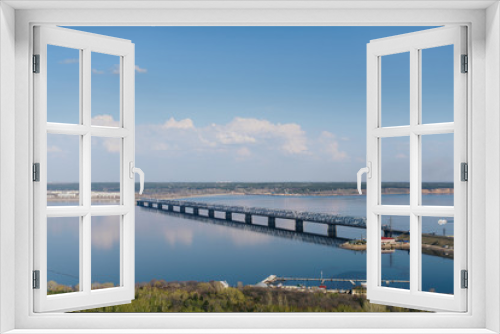 Fototapeta Naklejka Na Ścianę Okno 3D - Мост через реку Волгу, Ульяновск
