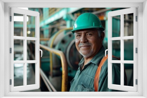 Portrait of a middle aged smiling female engineer at Hydroelectric Dam