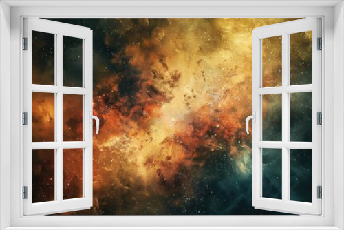 Imaginative space art with empty space for text
