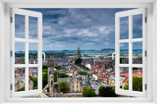 Fototapeta Naklejka Na Ścianę Okno 3D - St Andrews city view from cathedral tower. Scotland