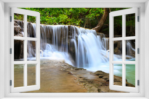 Fototapeta Naklejka Na Ścianę Okno 3D - Water fall hua mae kamin Kanchanaburi, Thailand (hua mae kamin w