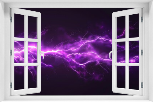 Lightnings, purple thunderbolt strikes at night