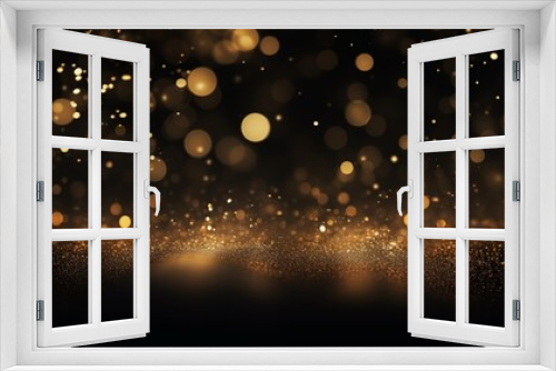 Gold Sparkling Bokeh Background with Glittering Lights and Dots