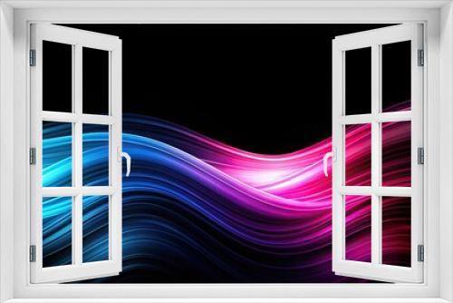 Abstract Wavy Background on Black  Pink and Blue Color theme, Abstract, Black, Background, Blue, Color
