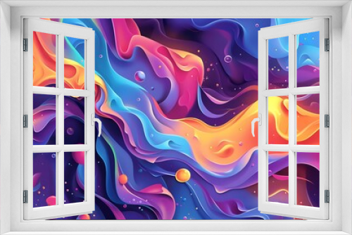 Vibrant Fluid Shapes: Bold Color Palette and Intricate Gradients