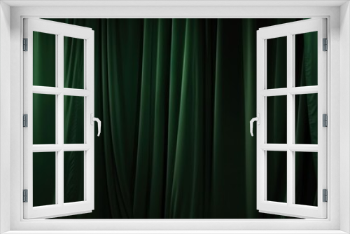 Green Velvet Curtains - Elegant Stage Drapery