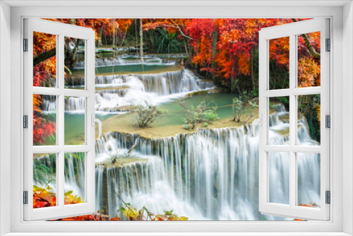 Fototapeta Naklejka Na Ścianę Okno 3D - beautiful waterfall in tropical forest 
