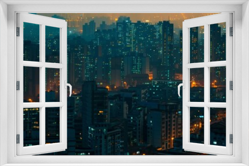 Glowing Cityscape: Real Estate Website Background