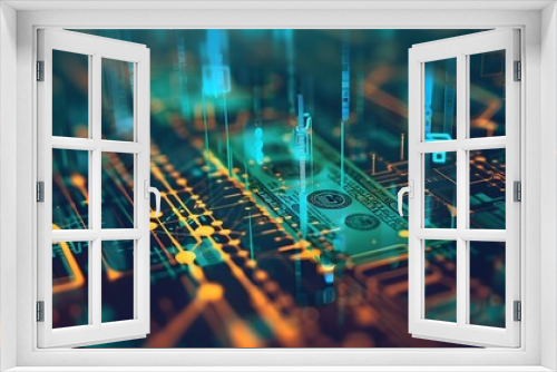 Intricate Microchip Maze of Futuristic Digital Circuits and Technology Patterns