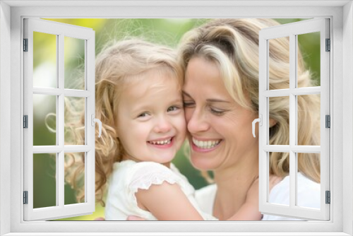 Heartwarming Close-up Portrait of Joyful Mother and Daughter Bonding at Home