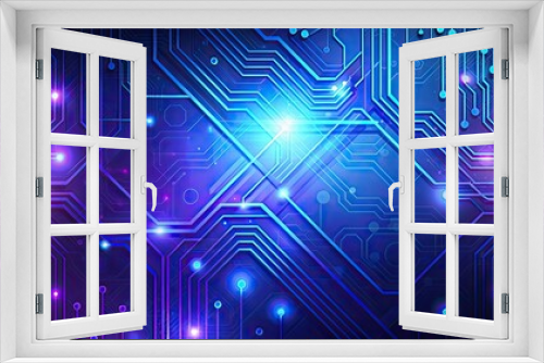 Blue and Purple Technology Background with Circuit Patterns, technology, background, blue, purple, circuit, patterns