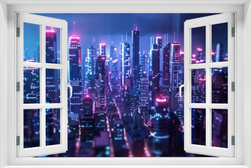 Cyberpunk Cityscape with Neon Lights