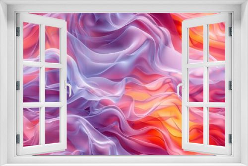 Abstract Pink And Orange Wavy Background Illustration