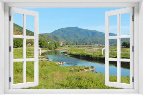 Fototapeta Naklejka Na Ścianę Okno 3D - 京都　桂川の風景