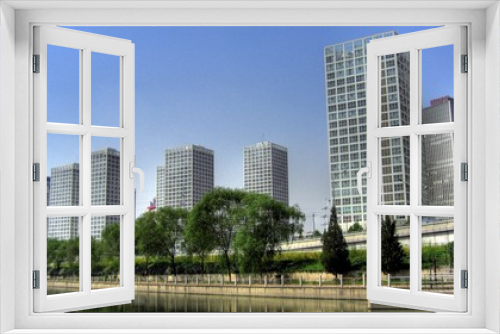 Fototapeta Naklejka Na Ścianę Okno 3D - Beijing - Skyline (Soho, Guomao)