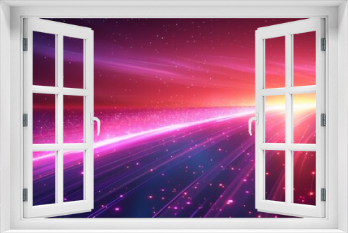 Stylish abstract neon background with rays and lines. Pink, purple, and blue neon colors.
