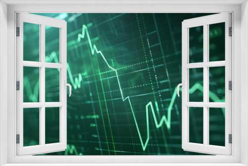 Digital graph of financial stock market data showing trends and fluctuations, representing economic analysis and investment insights. Abstract blur background.