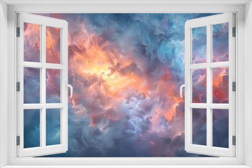 Ethereal pastel clouds  a serene symphony of dreamlike formations in abstract art