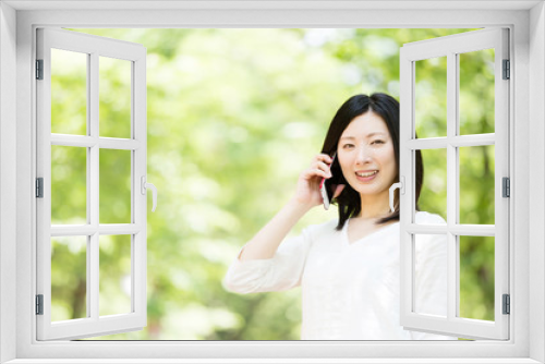 young asian woman in the park 