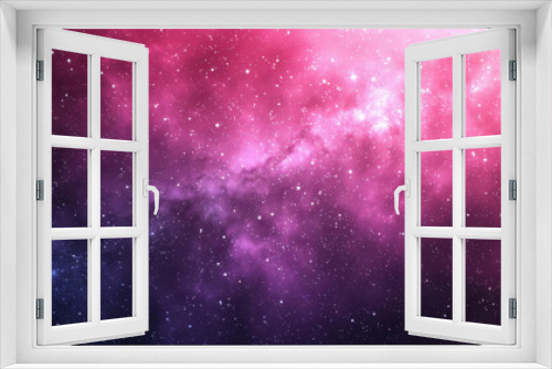 Web banner design concept with magical galaxy colors. Realistic nebula, stardust, and stars on a horizontal space background.