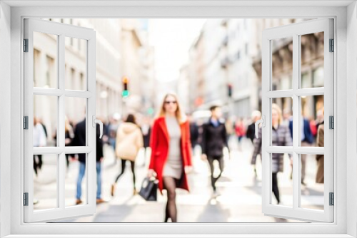 Street Fashion Blur - Blurred background of a city street with fashionable passersby.
