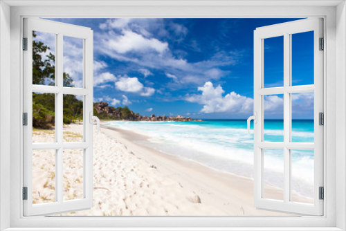 Fototapeta Naklejka Na Ścianę Okno 3D - Grand Anse Strand, La Digue - Seychellen