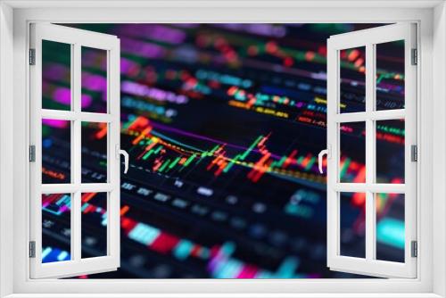 Close up of a financial trading screen displaying data