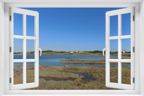 Fototapeta Naklejka Na Ścianę Okno 3D - Sea, countryside and blue sky