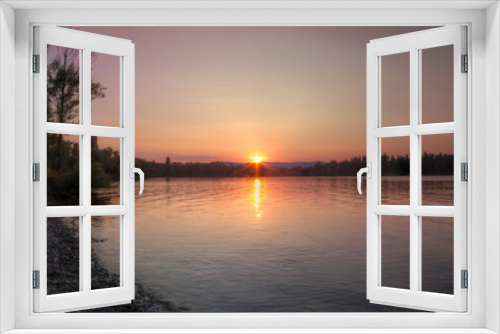 Fototapeta Naklejka Na Ścianę Okno 3D - Lake Sunset