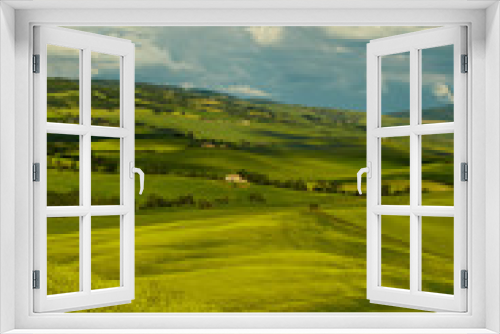 Fototapeta Naklejka Na Ścianę Okno 3D - Green Tuscany hills