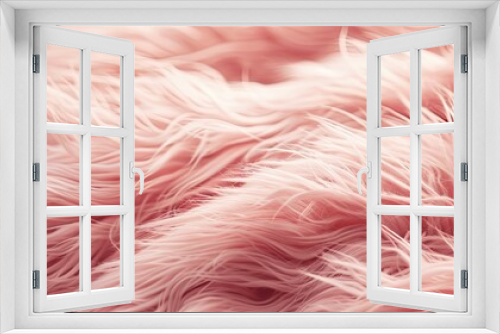 Close up of a soft pastel pink fur texture providing a background with space for adding images Shifted focus captures the fluffy natural appearance. Copy space image. Place for adding text and design