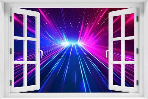 Abstract Background with Laser Light Rays and Futuristic Design 