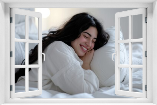 Sleeping Beauty: Woman with Closed Eyes and Pillow in Bed