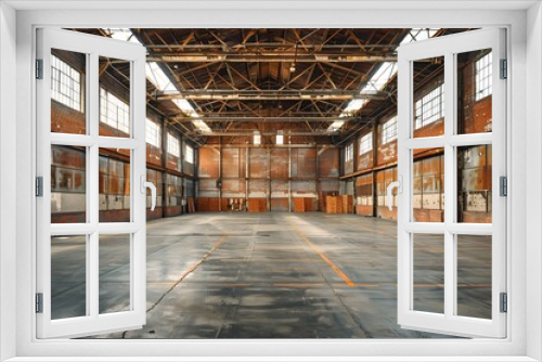 Spacious Industrial Warehouse with High Ceilings and Large Windows