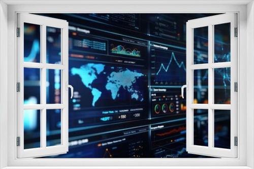 high-definition screen showing a real-time monitoring system for global financial compliance in a corporate treasury