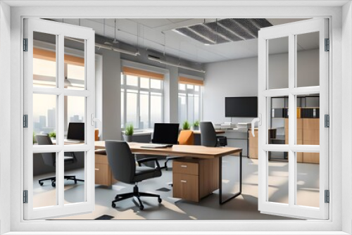 Modern office interior with desk