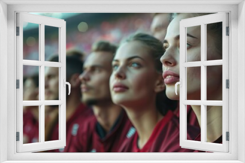 Football fans cheering on the sidelines