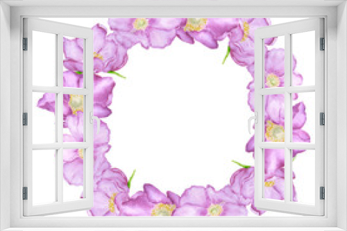 Fototapeta Naklejka Na Ścianę Okno 3D - Flower watercolor wreath