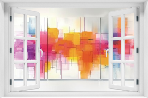 Colorful Abstract Artwork on White Wall Illuminates Room