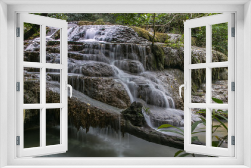 Fototapeta Naklejka Na Ścianę Okno 3D - Erawan Waterfall 