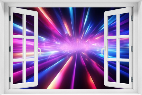 Vivid abstract light streaks in vibrant colors creating a dynamic, futuristic visual effect. Perfect for backgrounds or graphic design projects.