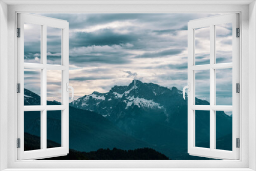 Fototapeta Naklejka Na Ścianę Okno 3D - Panoramic view of the mountains in Berchtesgadener Land in Bavaria, Germany.