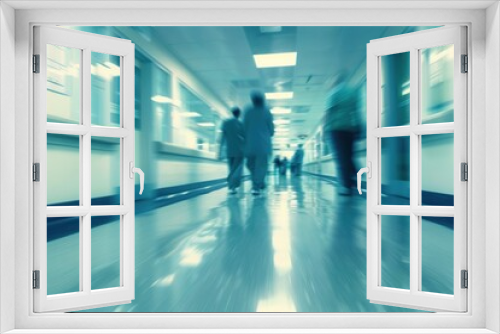 Blurry busy hospital scene background