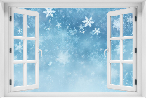 Christmas Background with Blue Snowflakes Winter